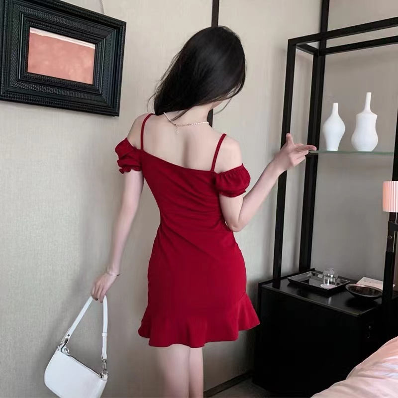 Đầm PERTY tay ngắn hai dây phong cách Hàn Quốc mới xinh xắn thời trang mùa hè dành cho nữ