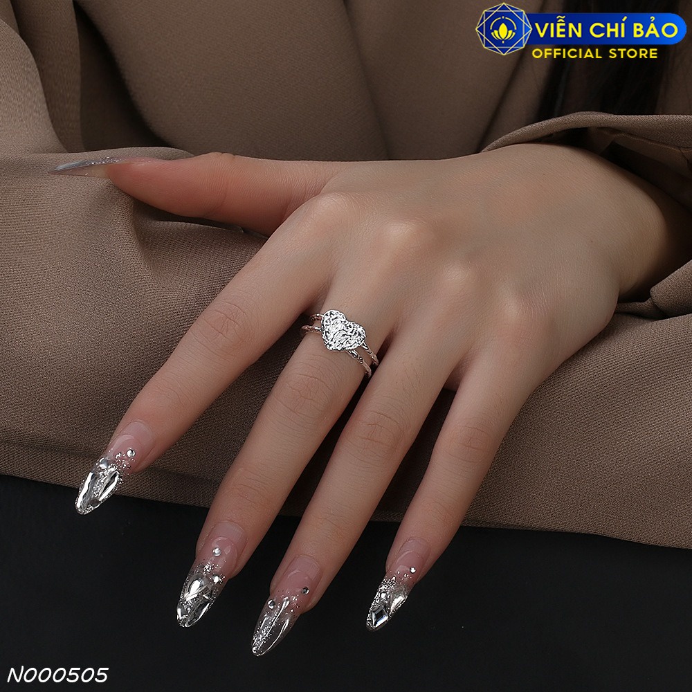 Nhẫn bạc nữ trái tim mới chất liệu bạc 925 thời trang phụ kiện trang sức Viễn Chí Bảo N000505