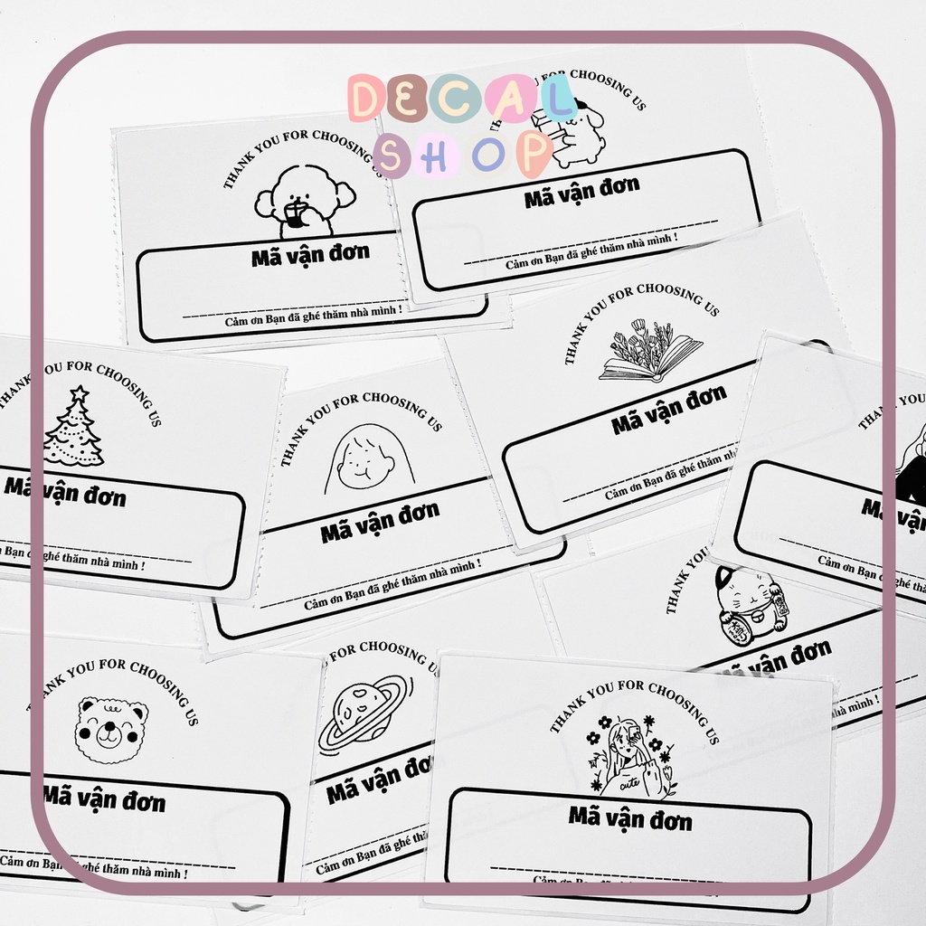 Phiếu ghi mã vận đơn có keo sẵn 7,6x13cm