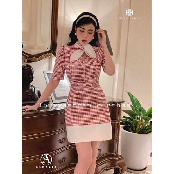 VÁY DẠ CỔ NƠ (còn size M) - kèm ảnh thật cận chất