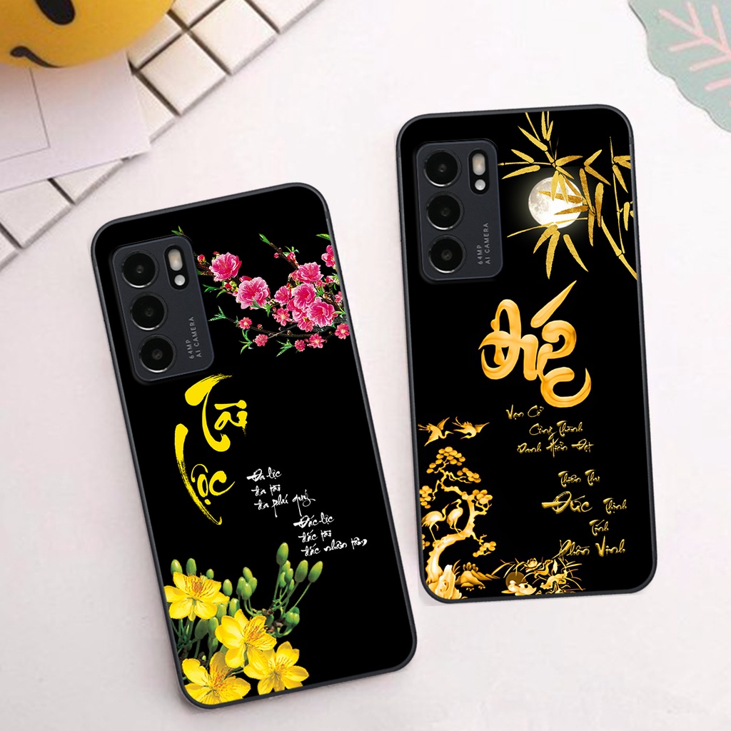 Ốp lưng Oppo Reno 6 - Reno 6Z 5G - Ốp Oppo in hình chữ thư pháp tâm an, cha mẹ , tài lộc đầy ý nghĩa