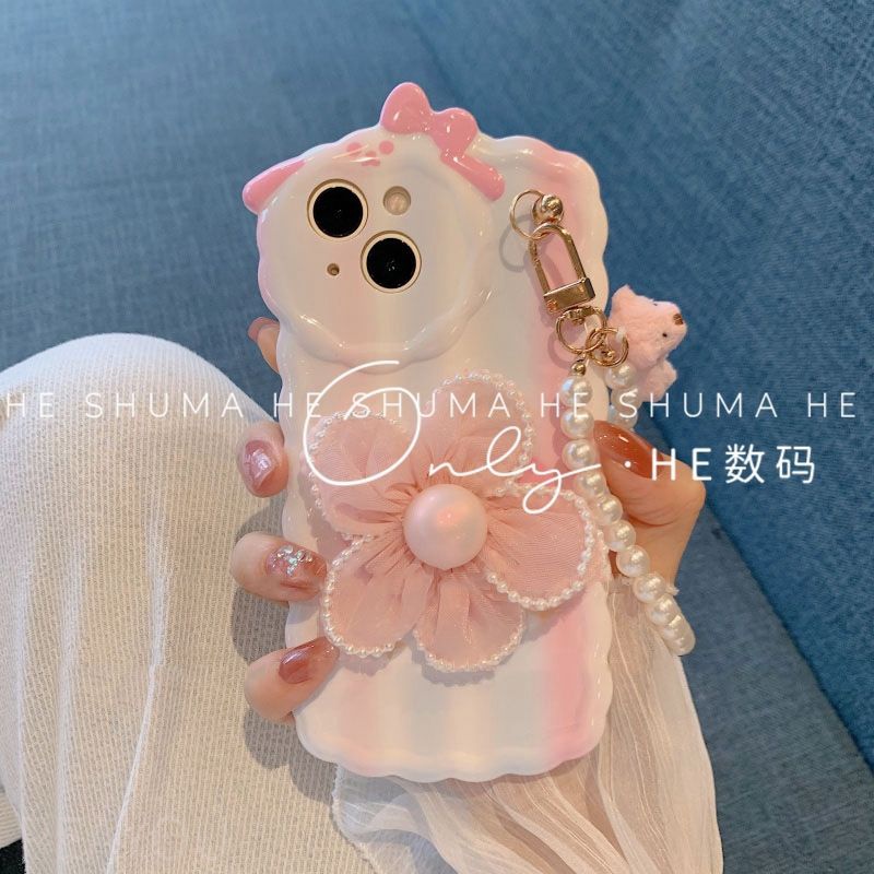 Ốp Điện Thoại Chống Sốc In Họa Tiết Hoa & Gấu Cho Iphone 13 pro max 12 11 14 14pro max 1211 13