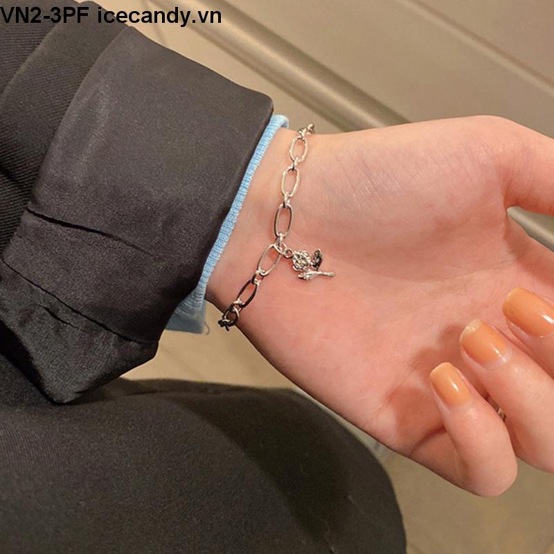 Vòng đeo tay mặt hình hoa hồng phong cách Hàn Quốc thời trang dành cho cặp đôi