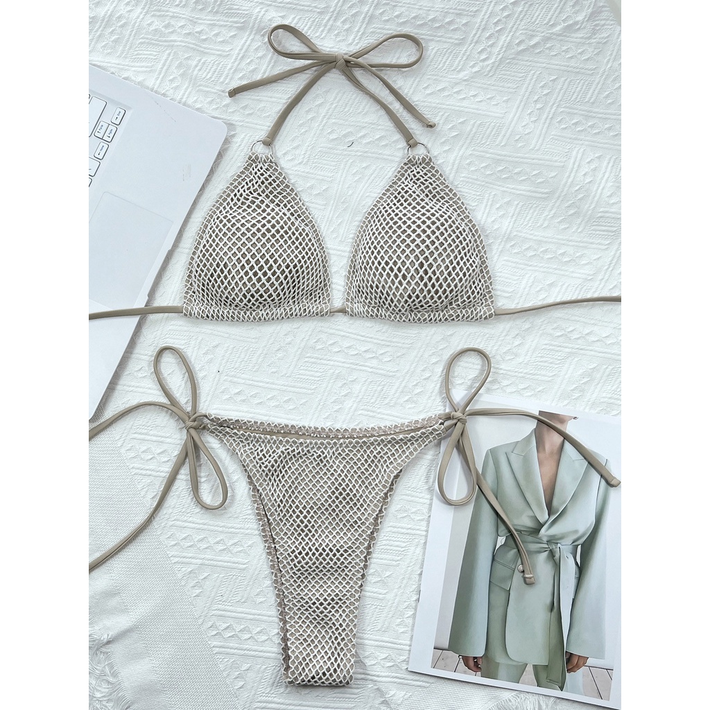 Bộ Đồ Bơi Tam Giác Màu Sắc Trơn Thời Trang 2023 Cho Nữ Bikini
