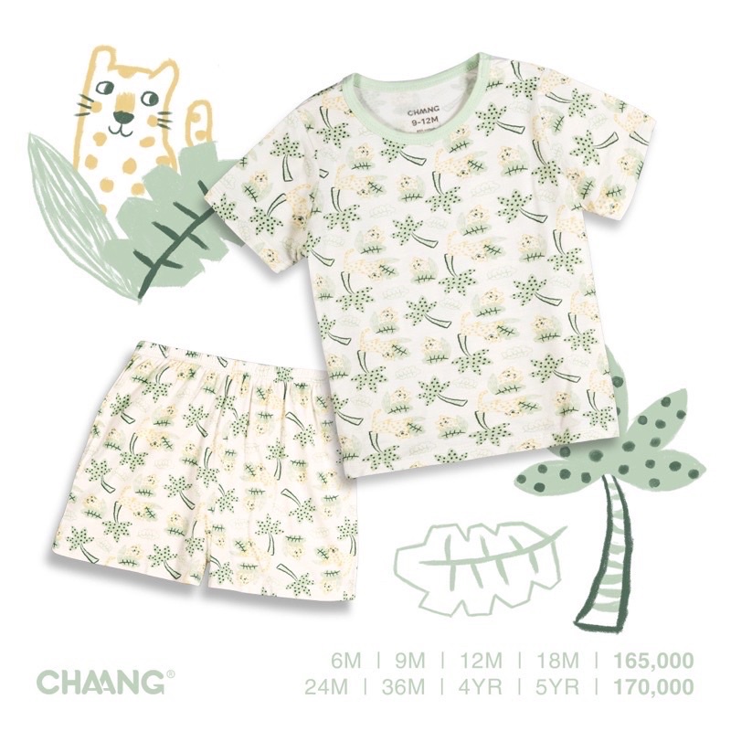 CHAANG -Bộ cộc tay cài vai mềm mát cho bé yêu