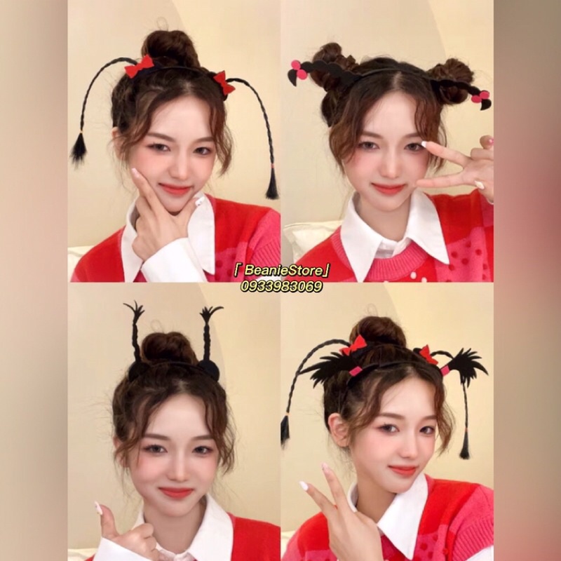 Băng Đô Bờm Tóc Giả Cute Dễ Thương Hài Vui Nhộn Tiktok Livestream