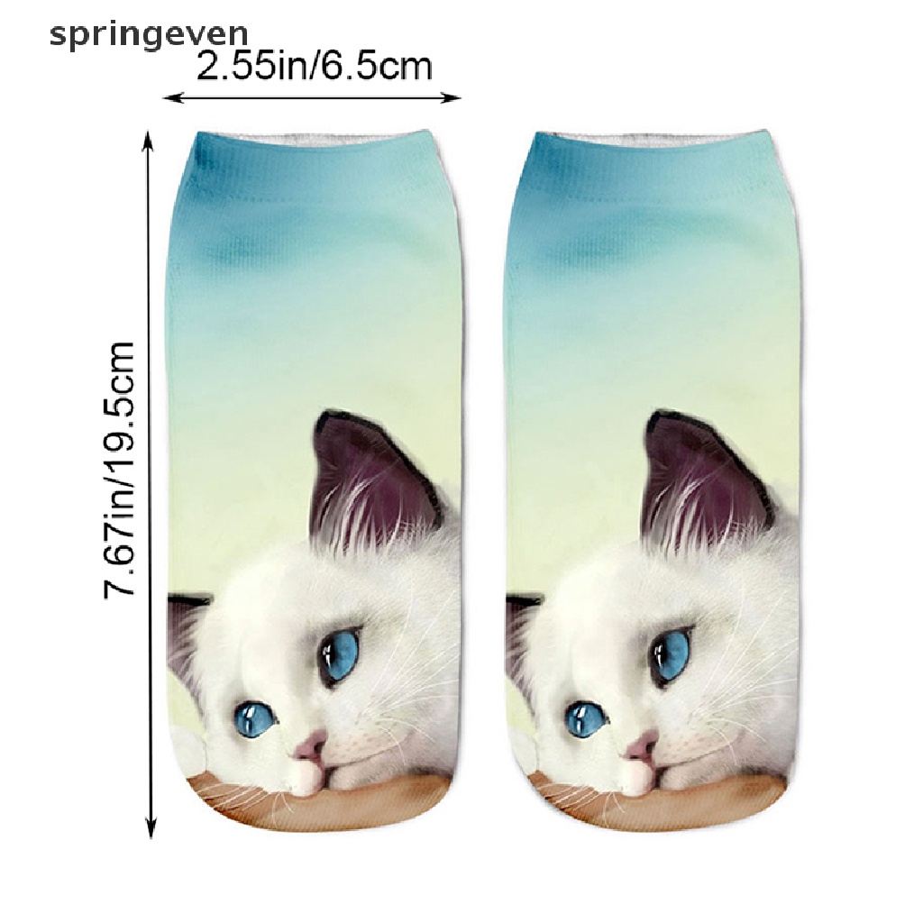 1 Đôi Tất Cổ Trung In Hình Mèo 3D Dễ Thương Cho Bé