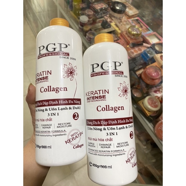 Dập định hình da năng uốn nóng lạnh duỗi PGP karatin collagen chống gay rụng hư tổn cháy tóc
