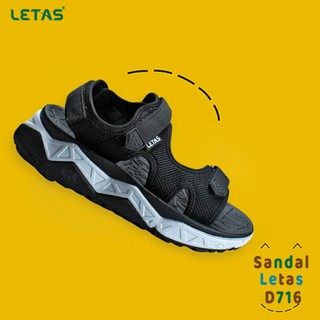 Sandal Nam Letas D716 Đen đế cao xịn