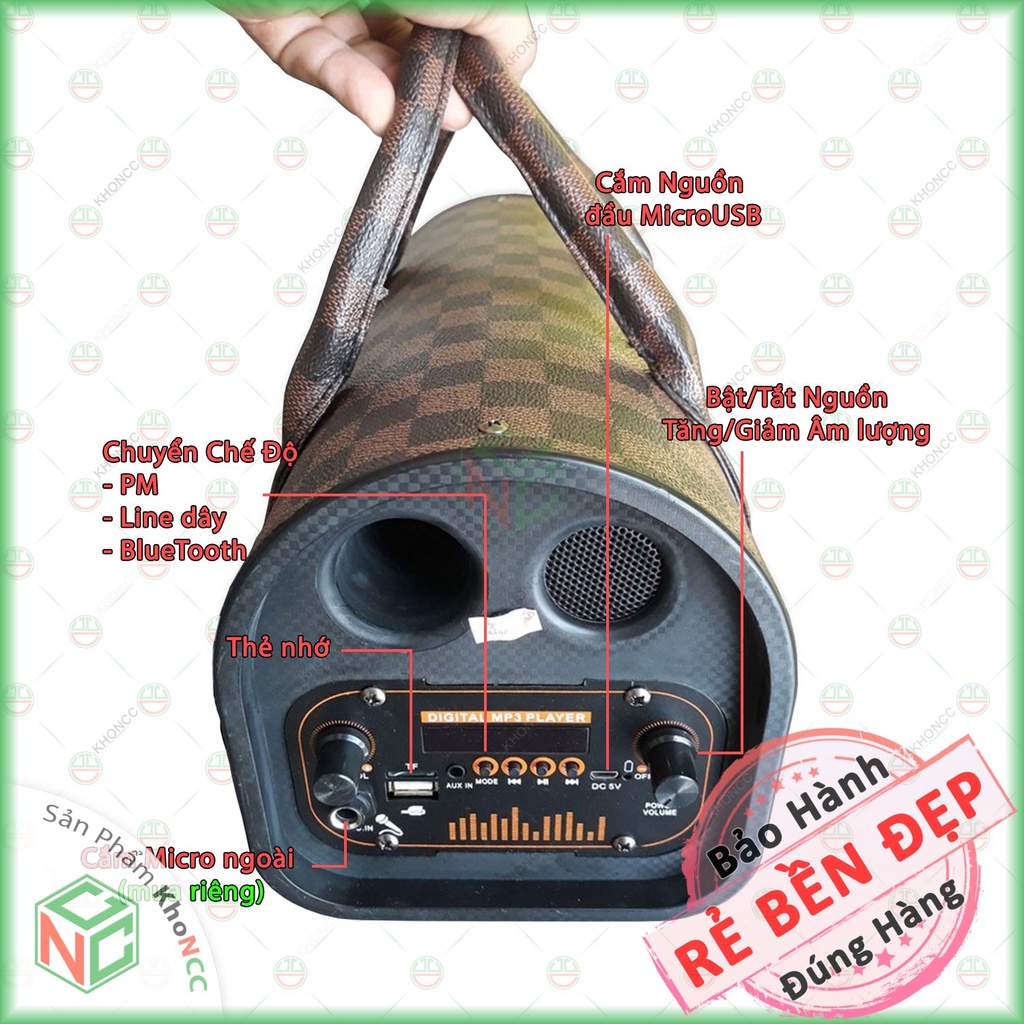 [KhoNCC] Loa Nghe Nhạc Bluetooth Không Dây - Thiết Kế Mới Tích Hợp Đèn Led - Âm Thanh Đỉnh Nghe Lâu - KLM-LBTK88