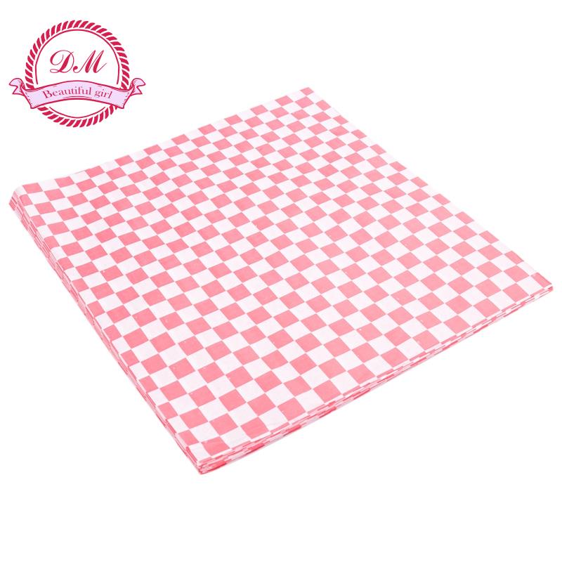 Set 100 Giấy Gói Bánh Kẹo / Burger / Burger / Burger Họa Tiết Sọc Caro Đỏ Và Trắng