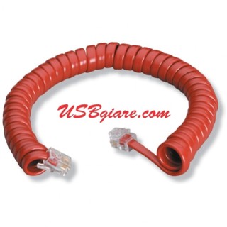 Dây cáp xoắn ống tai nghe điện thoại bàn dài 2.5m màu đỏ
