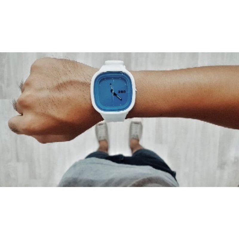 Đồng hồ kim mặt vuông ZGO unisex hồng, vàng, xanh lá, xanh dương trắng, tím silicone chống nước 3M