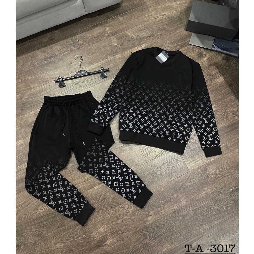 Đồ Bộ Nỉ Nam Bộ Nỉ Nam LV Khóa Kéo Thu Đông Cao Cấp