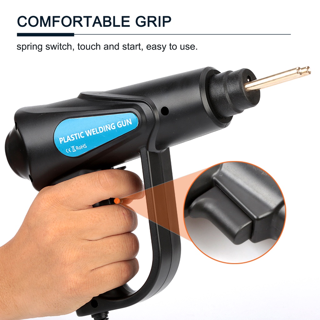 Máy Hàn Nhựa 70W 4 Loại Phẳng Ngoài/ Bên Ngoài/ Bên Ngoài/ Một Bên/ Quạt/ Súng Hàn Sửa Chữa