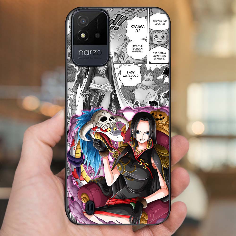 Ốp lưng Realme Narzo 50i viền đen in hình Boa Hancock One Piece Đảo Hải Tặc
