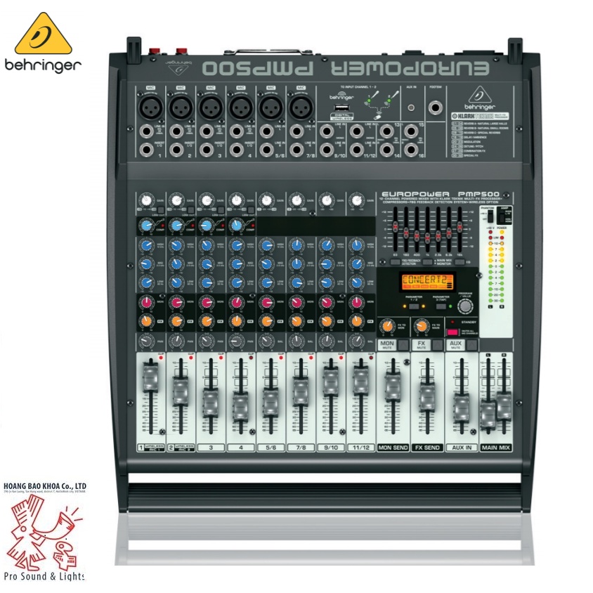 PMP500 Powered Mixer Behringer - Mixer Liên Công Suất 2 Kênh x250 Watt