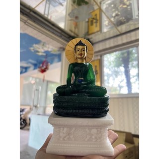 Tượng nhỏ xe hơi -Phật ngọc hòa bình 14,5cm và 20cm- Xúc địa ấn ( tặng bát rời)