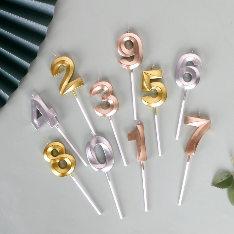 Nến số sinh nhật  nến số nhũ 3D siêu đẹp