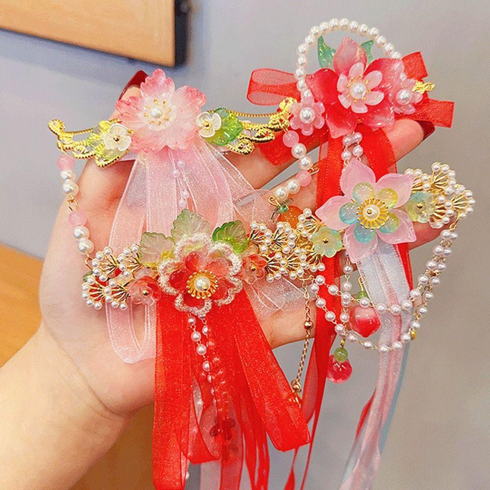 Kẹp Tóc Hình Nơ Phối Tua Rua Xinh Xắn Cho Bé Gái