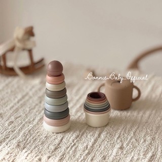 Stacking Rings Mushie Đan Mạch - Tháp xếp vòng tròn cho bé từ 4 tháng - 3 tuổi