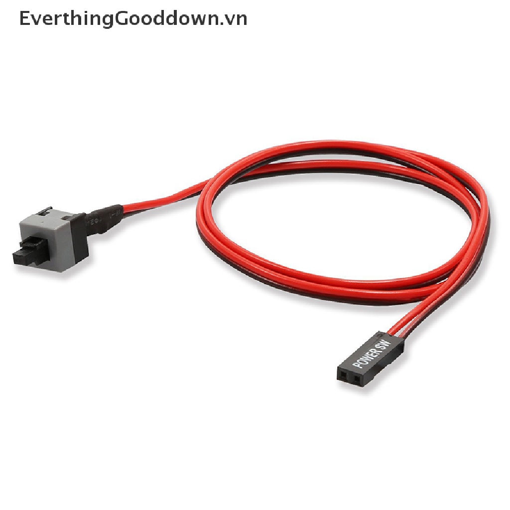 Everthinggooddown 5 Dây Cáp Nối Nút Nguồn Bật / Tắt 50cm 2 Pin SW PC Cho Máy Tính