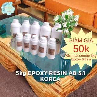 Combo Epoxy Resin AB HànQuốc khử cực bọt tốt, trong, cứng làm thủ công sáng tạo nghệ thuật bàn, vẽ 3D, đồng hồ, đèn ngủ