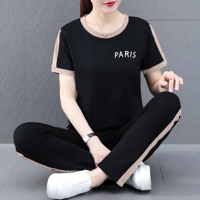 Đồ bộ THUN THU ĐÔNG PARI, GUXI THÊU CON ONG TAY DÀI thời trang