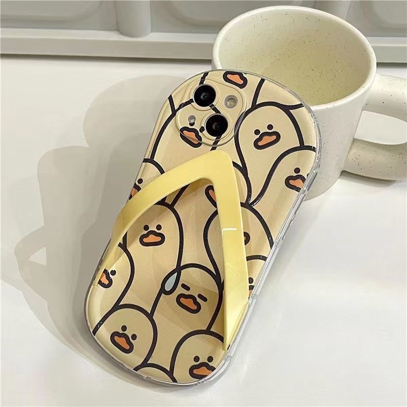 Ốp Iphone dạng dép hình vịt vàng cute FULL dòng Iphone