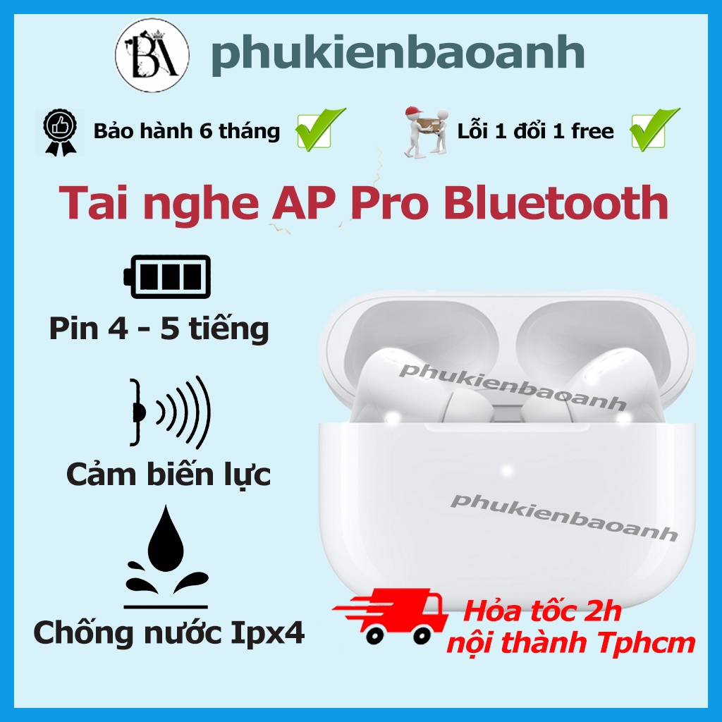 Tai Nghe Bluetooth không dây AP PRO Bản Cao Cấp Định Vị Đổi Tên Tai Nghe Không Dây Tự Động Kết Nối Dùng
