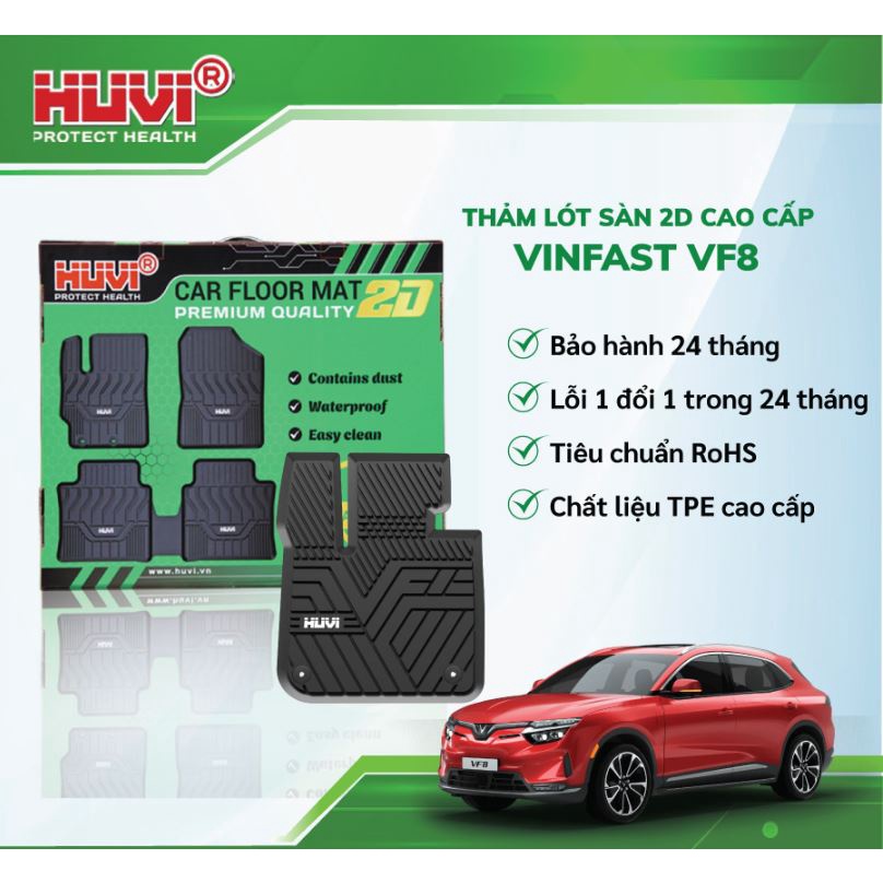 THẢM SÀN CAO CẤP HUVI NHỰA NGUYÊN SINH TPE 2D CHO VINFAST VF8