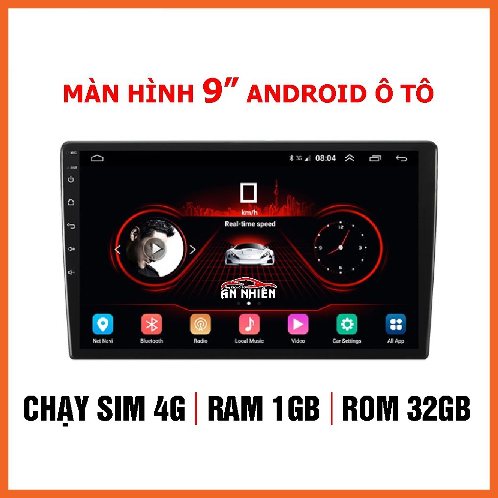Màn Hình Android 9 inch Ram 2G Chạy Sim 4G phát WiFi, Đầu DVD Android, Màn Hình Ô Tô Có GPS dẫn đường bằng NaviTel
