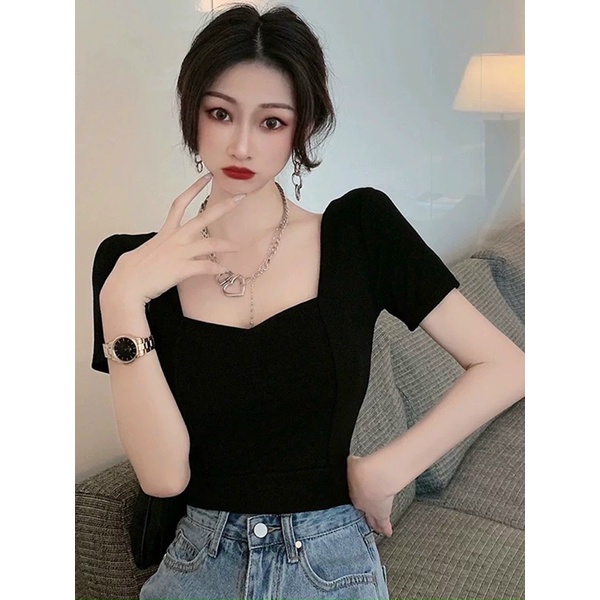 ÁO KIỂU CỔ TIM TAY NGẮN TIMBG