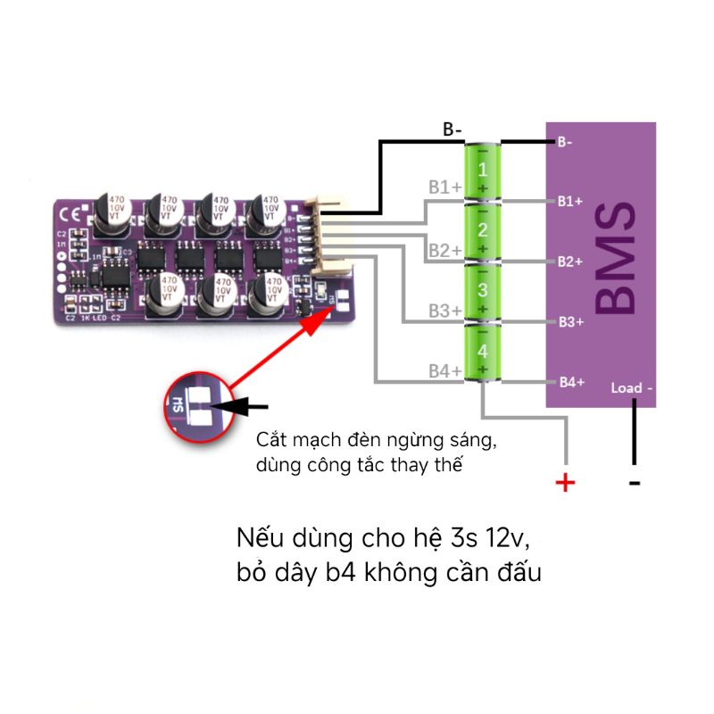 Mạch cân bằng chủ động 1.2a hệ 3s ,4s 12v