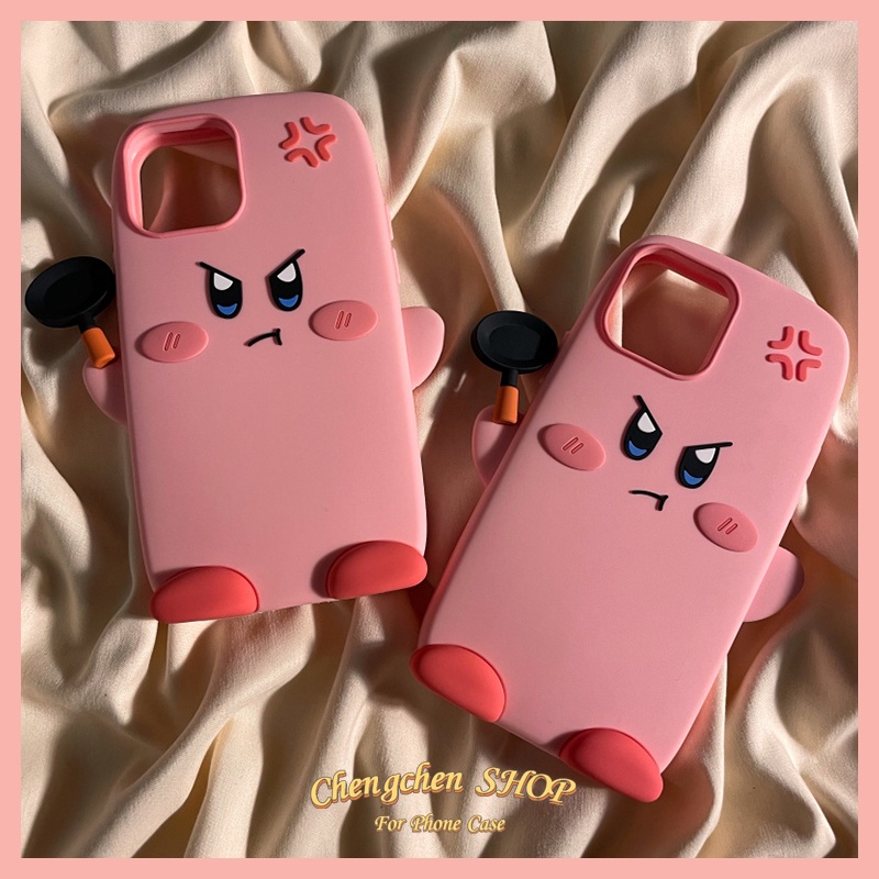 Ốp Điện Thoại Silicon Hình Angry Kirby Cho iPhone14ProMax iP13Pro XS iPhone11 12Promax 13Promax 11 12 13