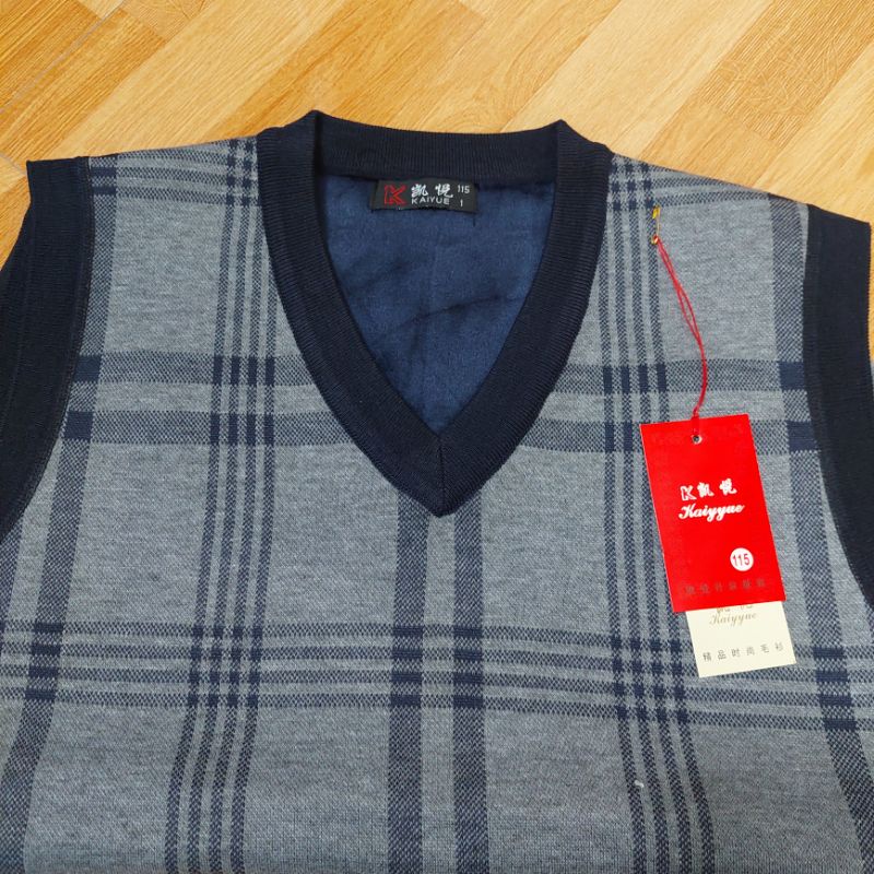 Áo len gile nam trung niên lót lông tặng ông tặng bố siêu ấm