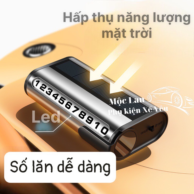 Bảng Ghi Số Điện Thoại Bằng Kim Loại Sử Dụng Năng Lượng Mặt Trời Có Đèn LED Dạ Quang, Điều Chỉnh Con Lăn Số Dễ Dàng