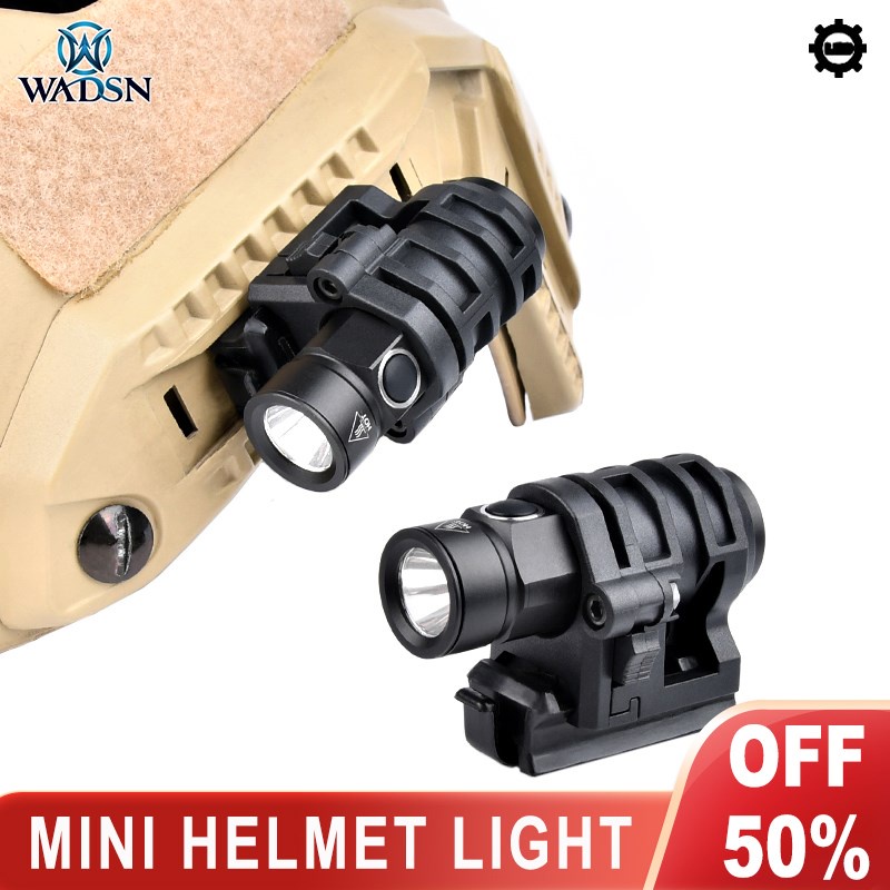 Đèn Pin WADSN 400LUMENs Dùng Cho Mũ Bảo Hiểm Mini Kèm Giá Đỡ Kẹp Tiện Dụng