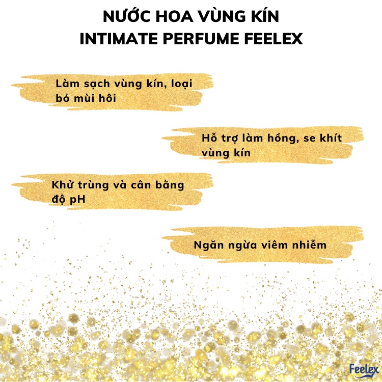 Nước hoa vùng kín nữ Feelex Intimate, khử mùi hiệu quả, lưu hương lâu - 10ml