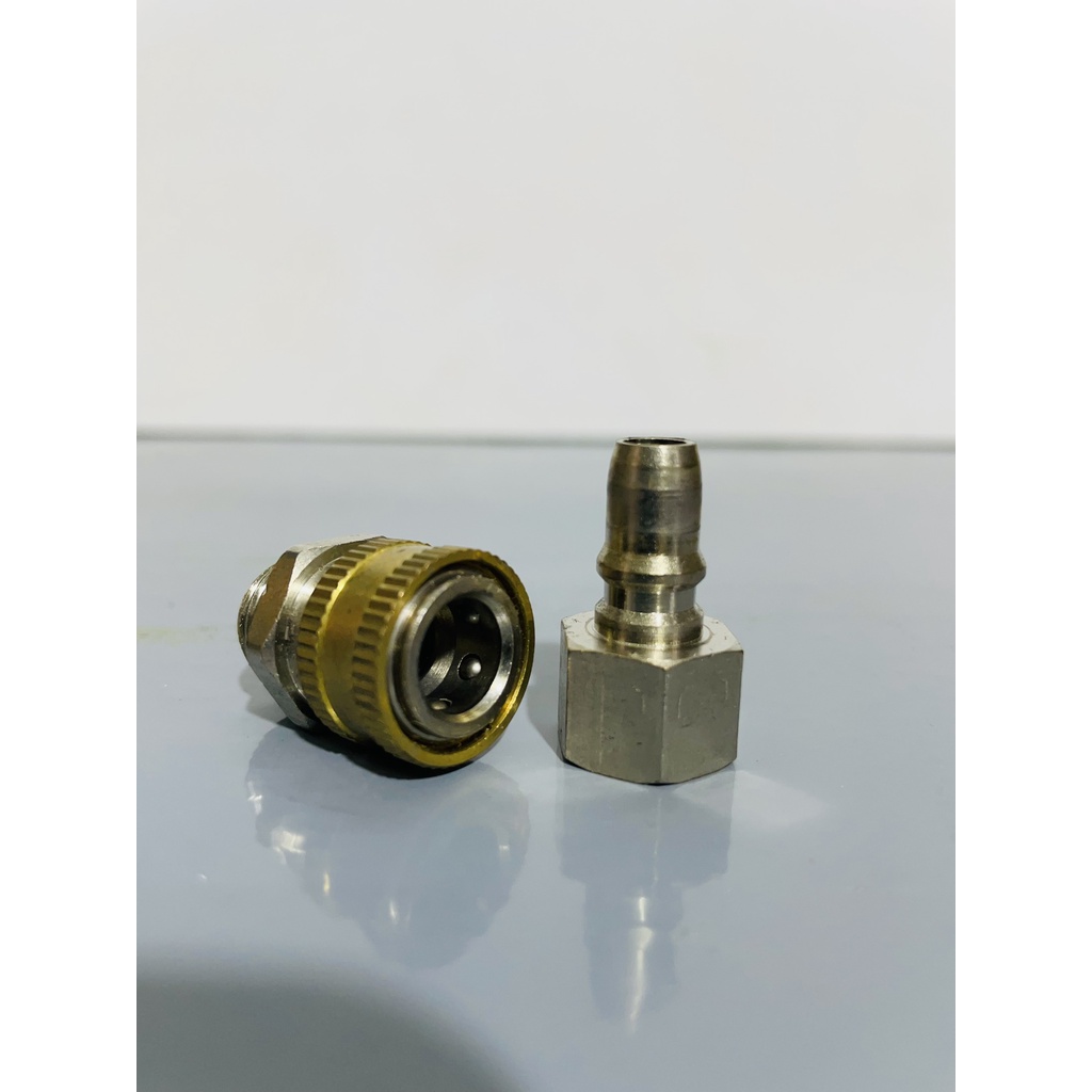 Khớp nối nhanh ren 13mm,dùng cho dây áp lực.1 đầu ren ngoài,1 đầu ren trong.