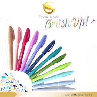 [HÀNG CHÍNH HÃNG] Bút Viết Thư Pháp Brush Sign Pen Pentel - SES15C 12 Màu Pastel