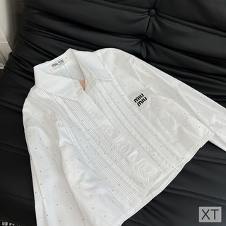 Áo sơ mi miumi đính đá cao cấp MPP