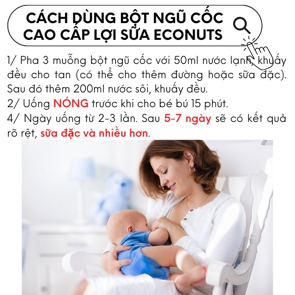 Ngũ cốc lợi sữa cao cấp ECONUTS, bột ngũ cốc dinh dưỡng cho bà bầu và mẹ cho con bú