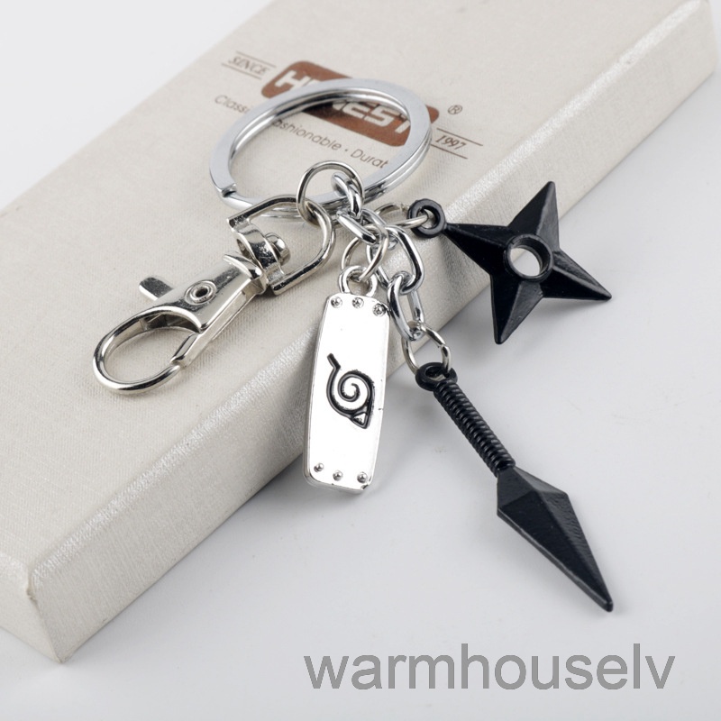 Móc Khóa Hình Nhân Vật Anime Naruto Kunai Konoha Ninja Shuriken Itachi Kakashi