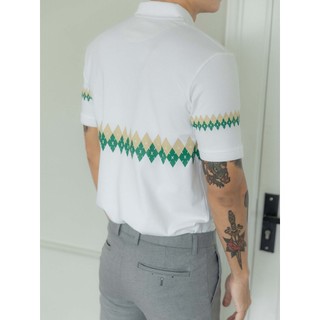 Áo Polo Diamond Pat White 