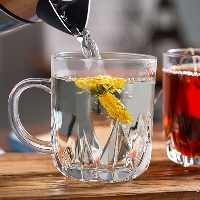 Ấm pha trà thủy tinh giữ nhiệt Deli có lưới lọc tặng kèm 2 tách trà tiện lợi GPH20-2B,bình ủ trà pha trà cao cấp
