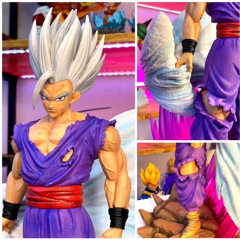 Mô hình Dragon ball, SON GO HAN beast siêu ngầu có led cao 38cm, figure anime 7 viên ngọc rồng decor trang trí PC