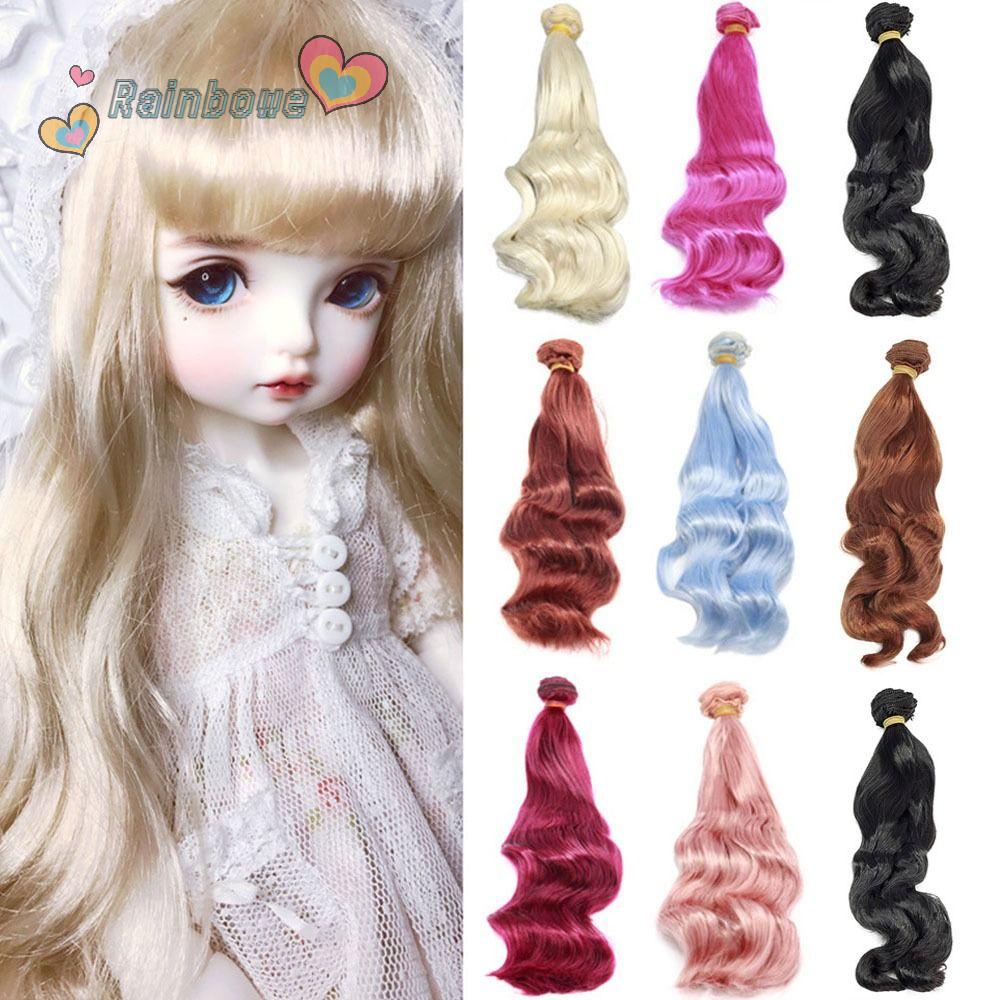 1 Bộ Tóc Giả Bằng Sợi Tổng Hợp Chịu Nhiệt Cao Màu Sắc Cầu Vồng Cho Búp Bê