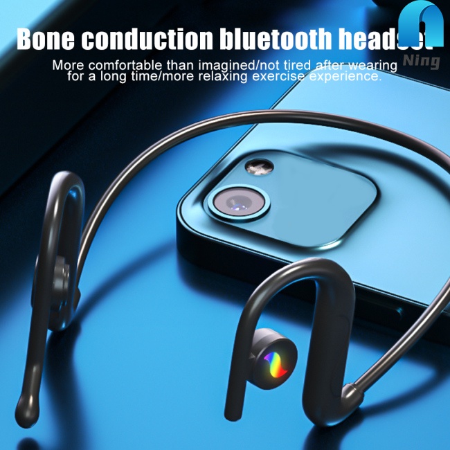 Tai Nghe Bluetooth 5.0 Ning K89 Thiết Kế Đeo Vành Tai Có Đèn Nhiều Màu Phong Cách Thể Thao