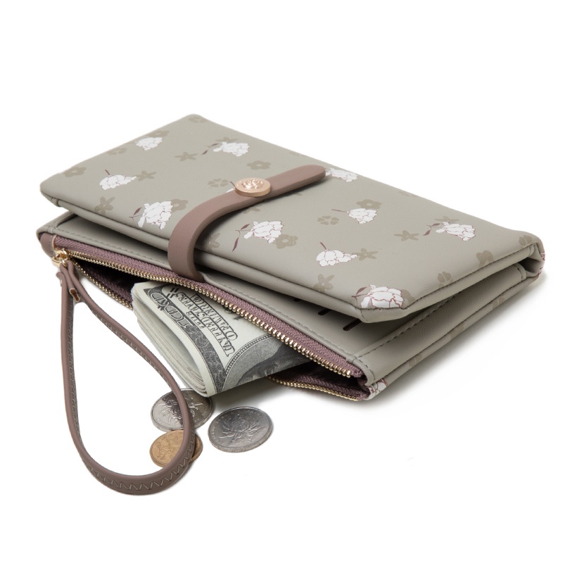 Ví Da Mềm Dáng Dài Phối Khóa Kéo Thời Trang Cho Nữ